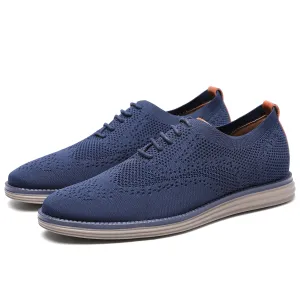 BHKH 2022 Breathable Knitted Mesh Casual Shoes Lightweight Smart Casual Shoes Office Work Footwear Men Shoes