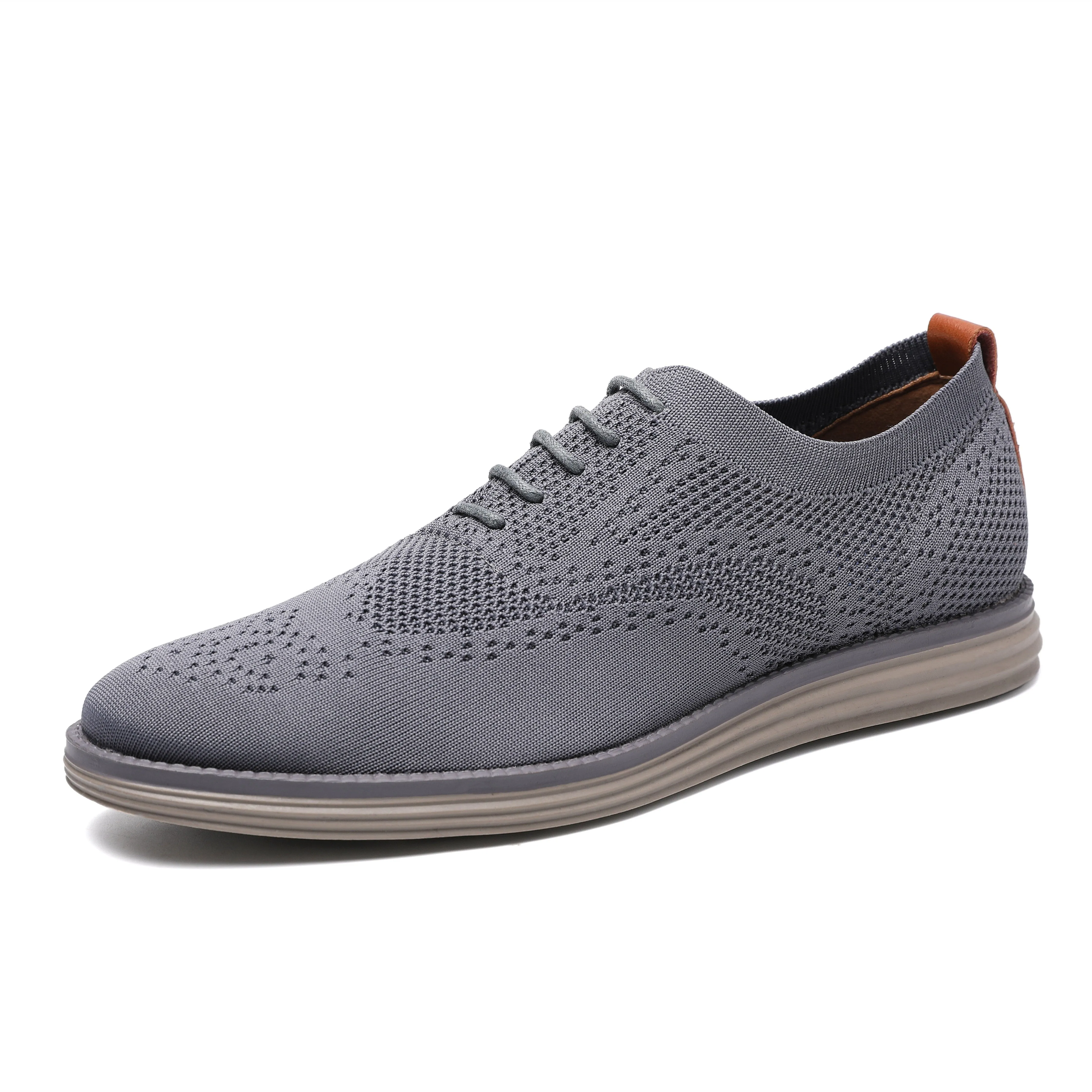 BHKH 2022 Breathable Knitted Mesh Casual Shoes Lightweight Smart Casual Shoes Office Work Footwear Men Shoes