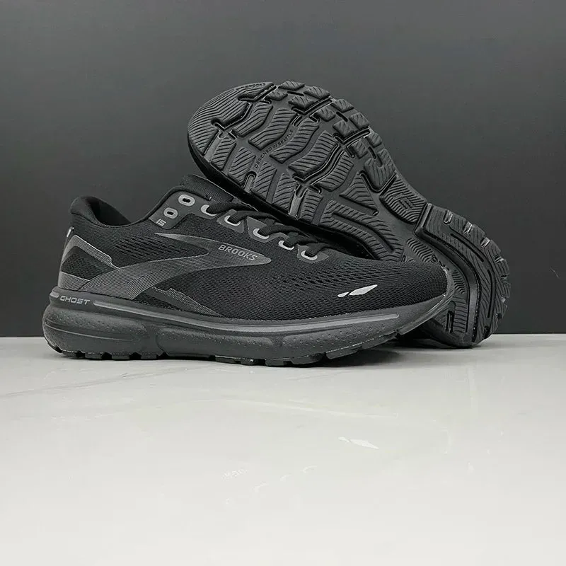 BROOKS Ghost 15 Black Ebony Running Shoes Women Men Long-Distance Road Sport Training Casual Sneakers