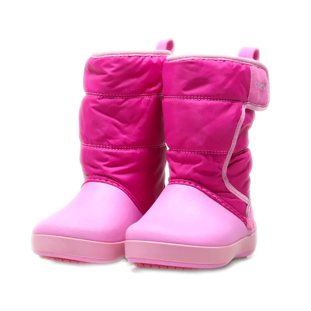 Crocs Snow Boots Fabric Pink Colour For Kids