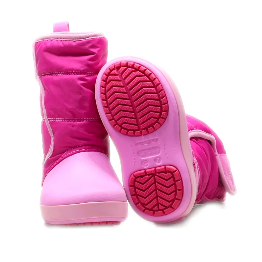 Crocs Snow Boots Fabric Pink Colour For Kids
