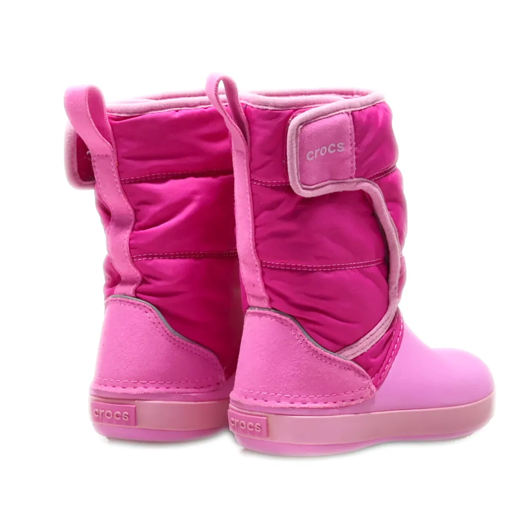 Crocs Snow Boots Fabric Pink Colour For Kids