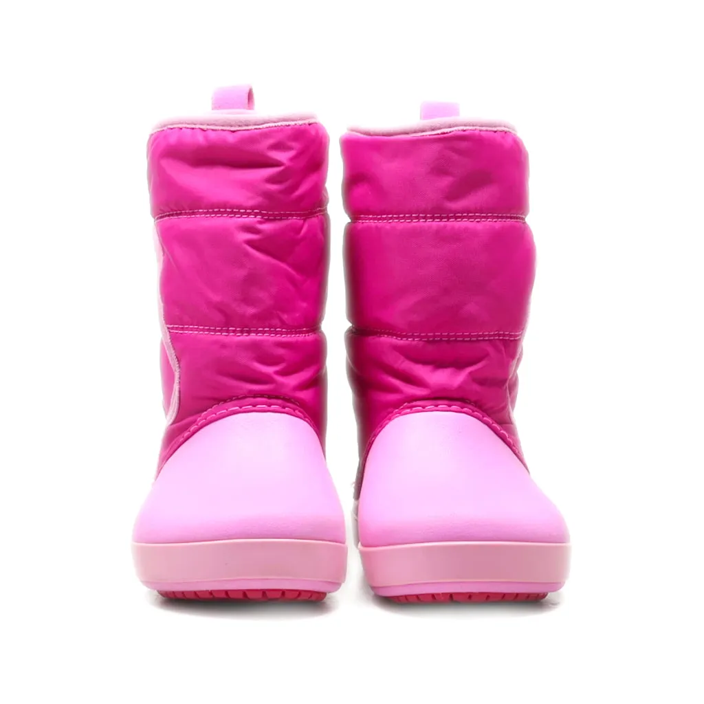 Crocs Snow Boots Fabric Pink Colour For Kids