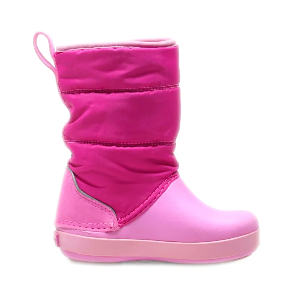 Crocs Snow Boots Fabric Pink Colour For Kids