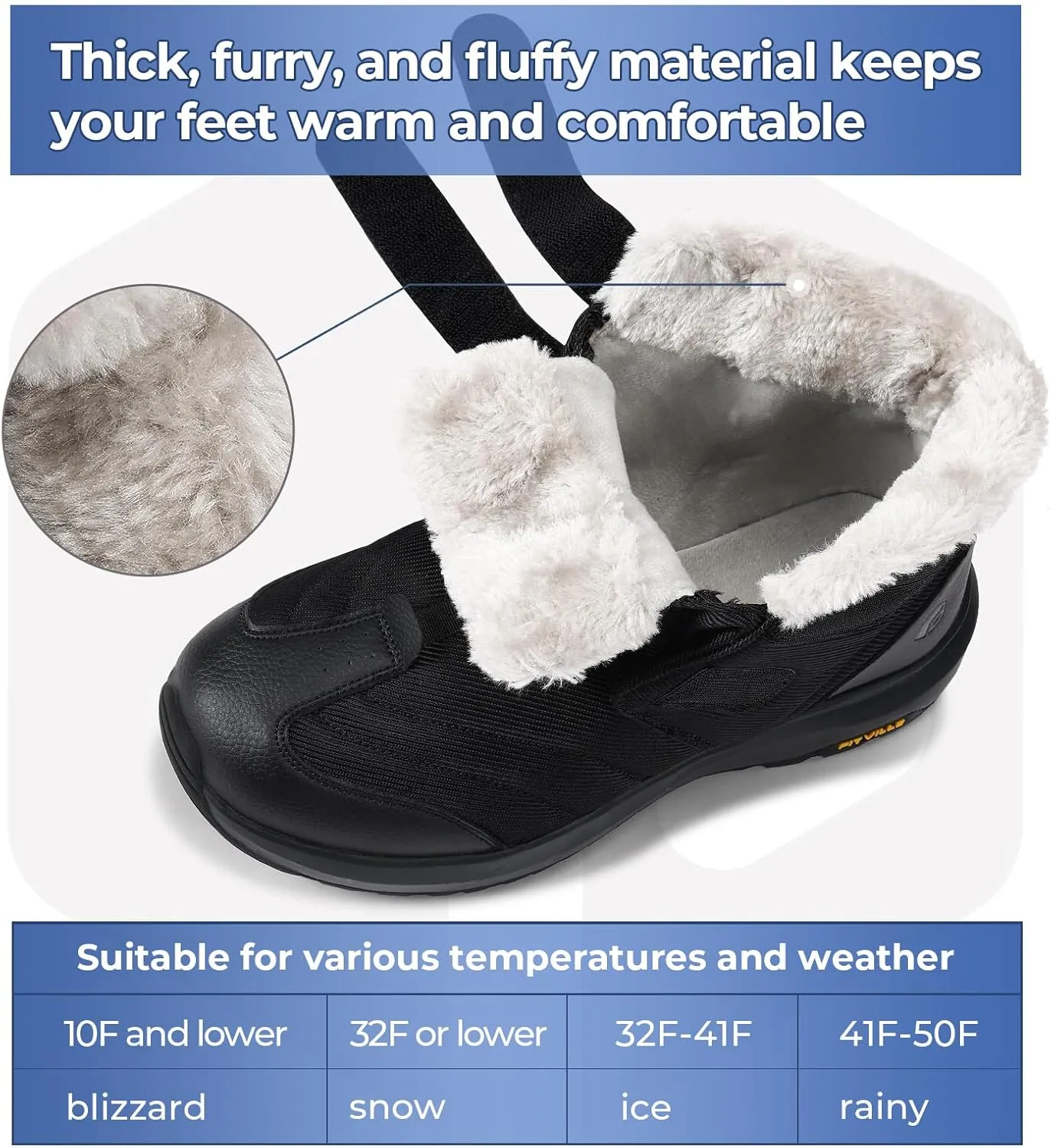 FitVille Mens Extra Wide Snow Boots Outdoor Mens Winter Wide Boots, Lightweight Wide Width Mens Winter Boots Waterproof Insulated V3