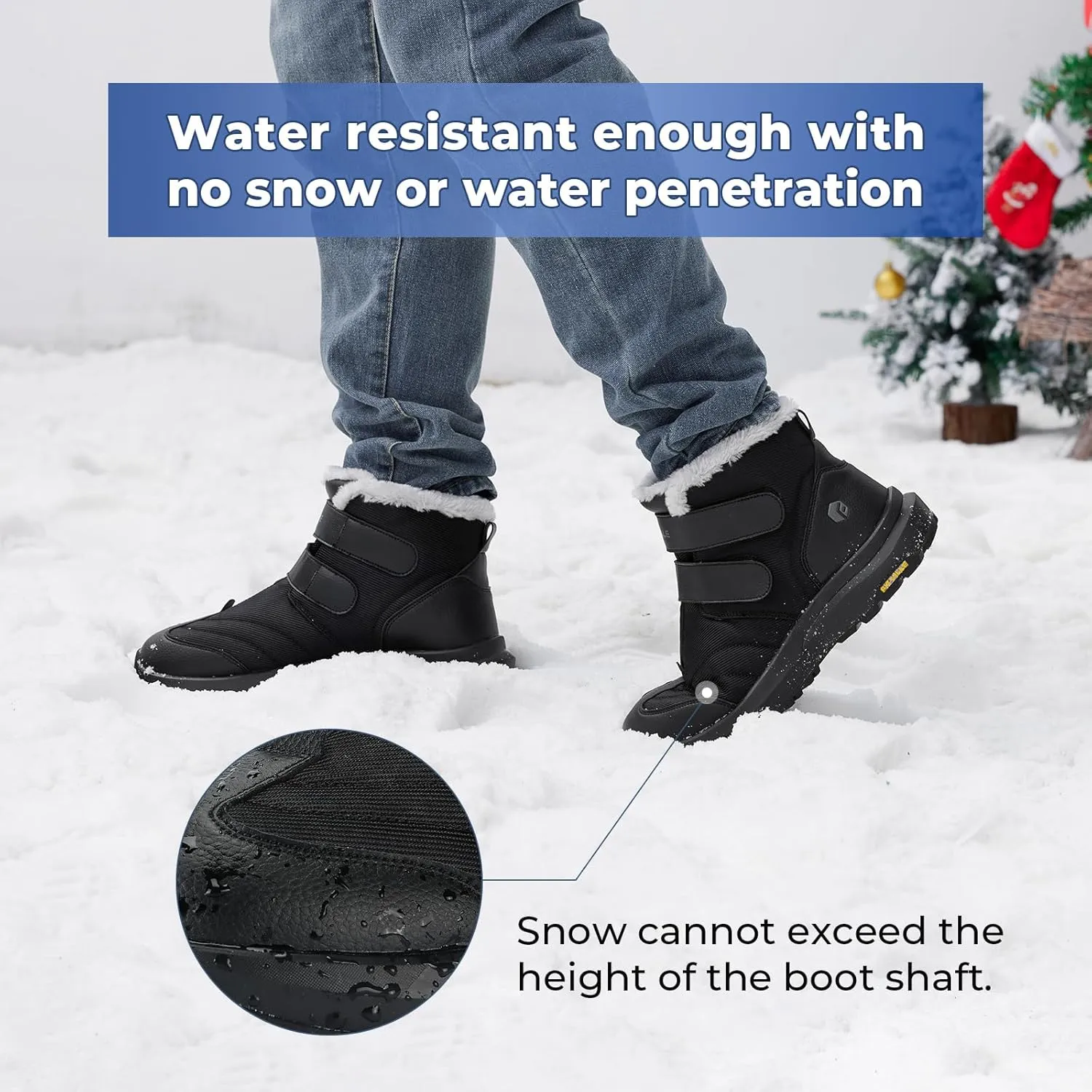 FitVille Mens Extra Wide Snow Boots Outdoor Mens Winter Wide Boots, Lightweight Wide Width Mens Winter Boots Waterproof Insulated V3