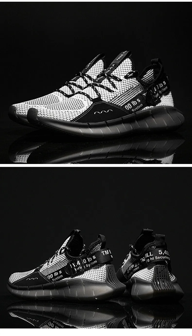 Hnzxzm Men Street Style Casual Running Shoes Comfortable Thick-soled Male Sneakers Black Increases Height for Sports Shoes
