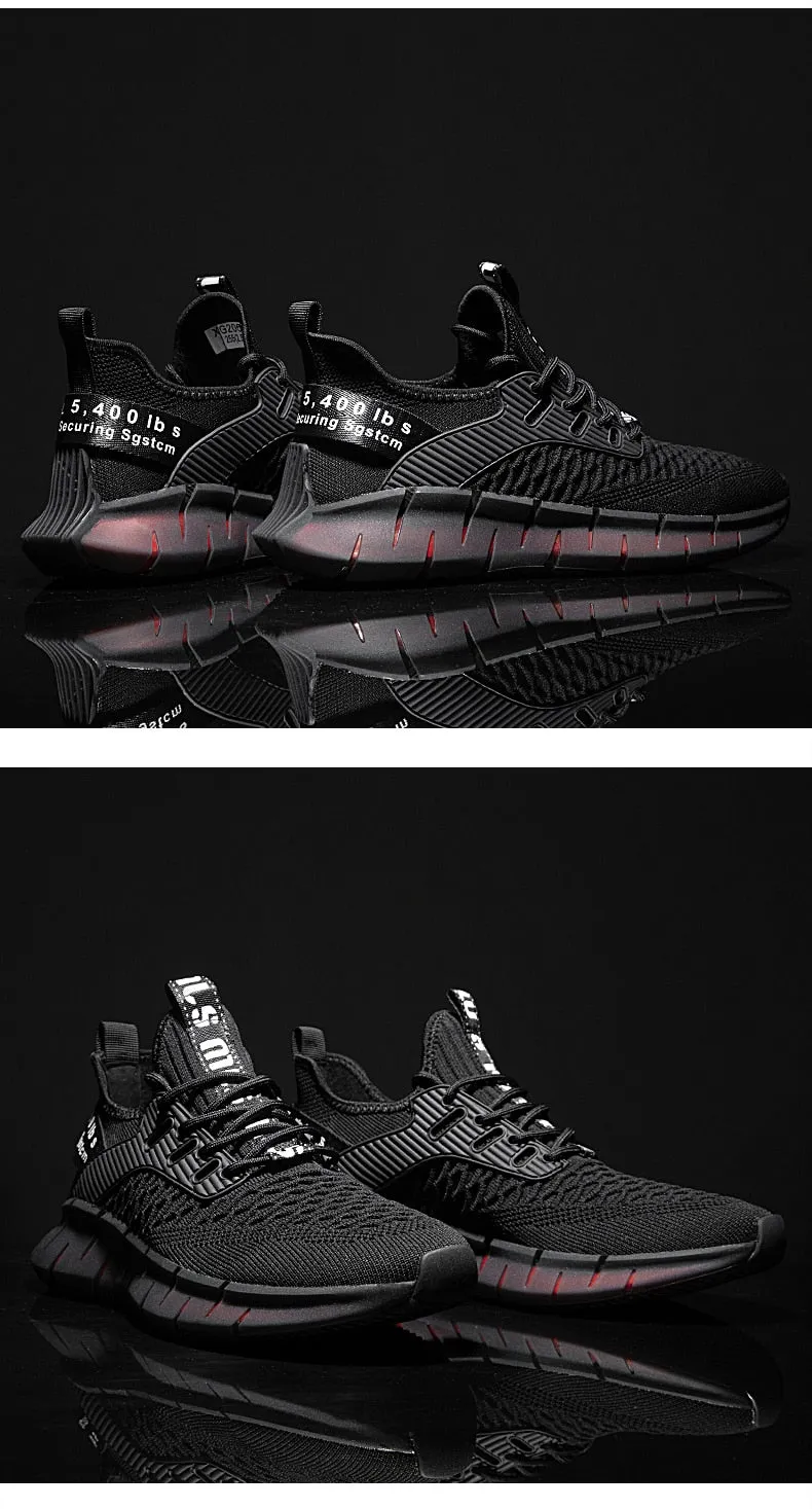 Hnzxzm Men Street Style Casual Running Shoes Comfortable Thick-soled Male Sneakers Black Increases Height for Sports Shoes