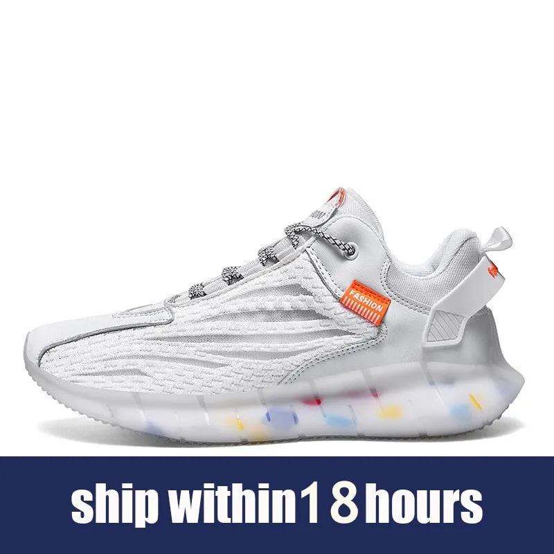 Hnzxzm Men Street Style Casual Running Shoes Comfortable Thick-soled Male Sneakers Black Increases Height for Sports Shoes