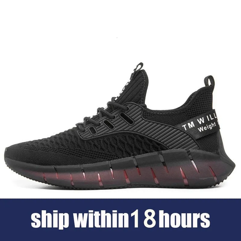 Hnzxzm Men Street Style Casual Running Shoes Comfortable Thick-soled Male Sneakers Black Increases Height for Sports Shoes