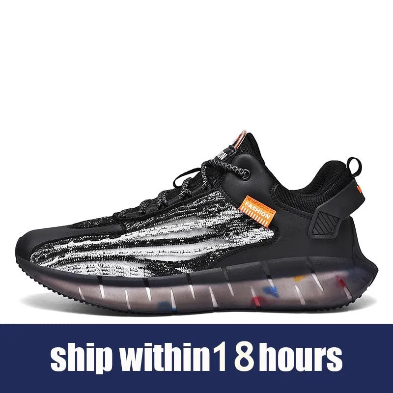 Hnzxzm Men Street Style Casual Running Shoes Comfortable Thick-soled Male Sneakers Black Increases Height for Sports Shoes