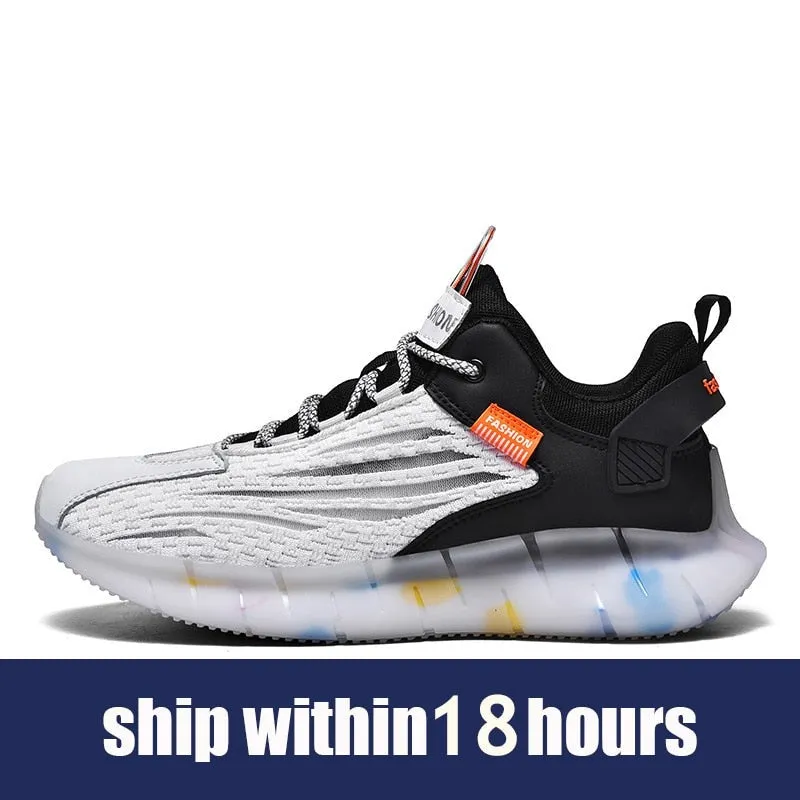 Hnzxzm Men Street Style Casual Running Shoes Comfortable Thick-soled Male Sneakers Black Increases Height for Sports Shoes