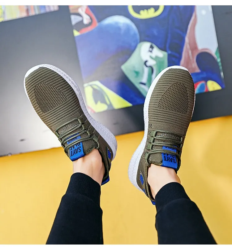 Men's Sneakers Shoes Lightweight Breathable Running Walking Yoga Sports Footwear Soft Sole Lace-up Shoes