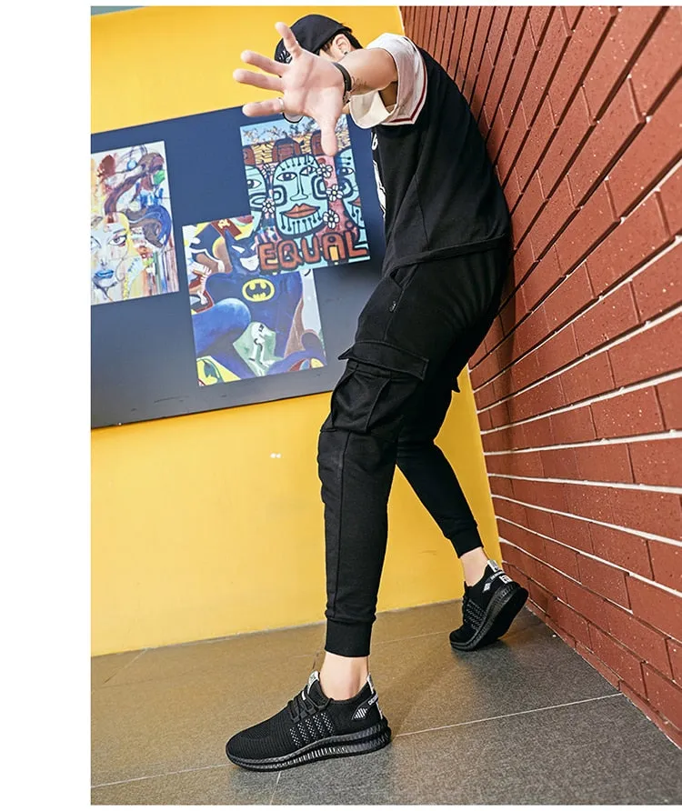 Men's Sneakers Shoes Lightweight Breathable Running Walking Yoga Sports Footwear Soft Sole Lace-up Shoes