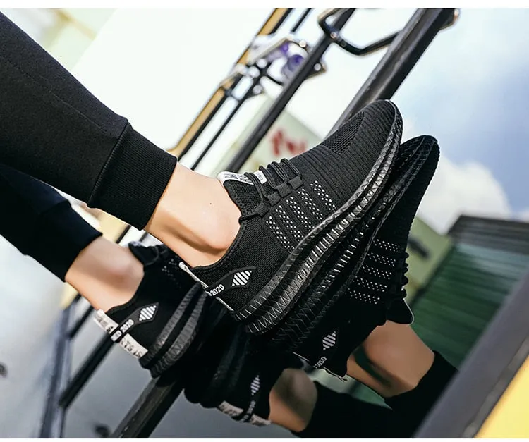 Men's Sneakers Shoes Lightweight Breathable Running Walking Yoga Sports Footwear Soft Sole Lace-up Shoes