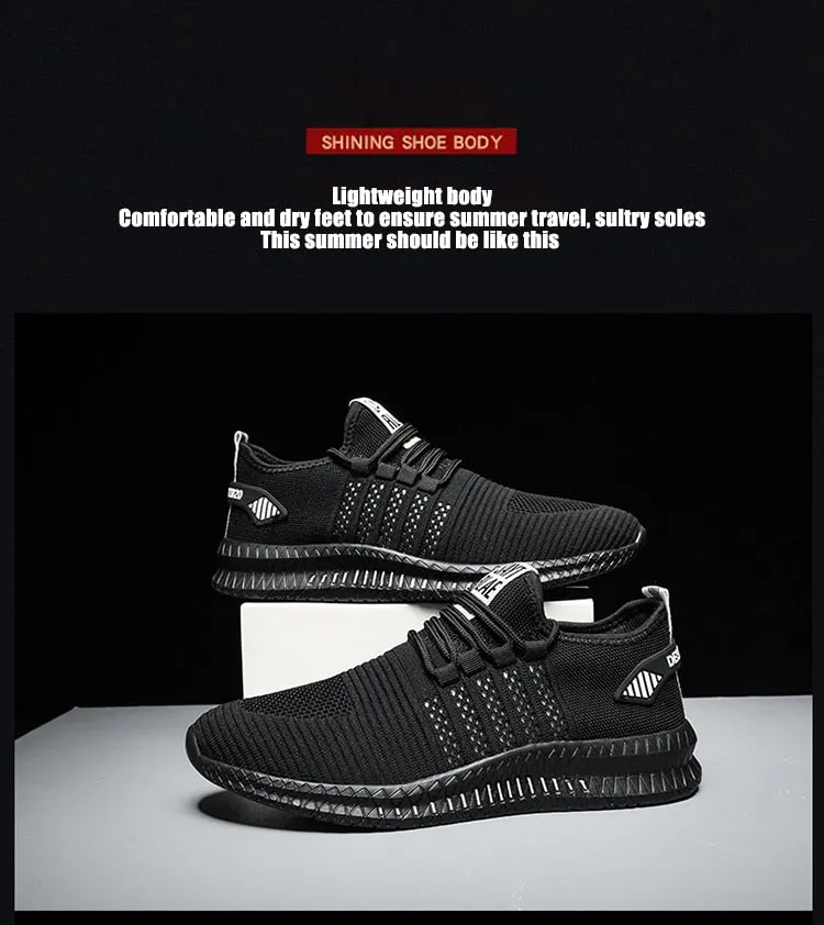 Men's Sneakers Shoes Lightweight Breathable Running Walking Yoga Sports Footwear Soft Sole Lace-up Shoes