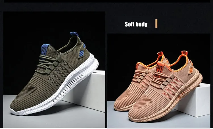 Men's Sneakers Shoes Lightweight Breathable Running Walking Yoga Sports Footwear Soft Sole Lace-up Shoes