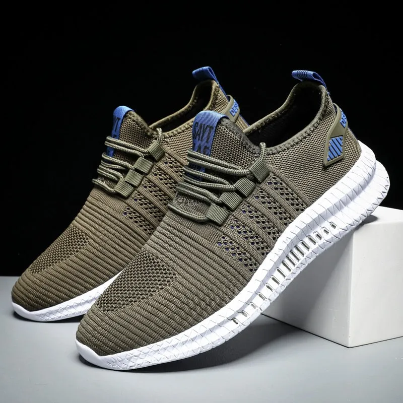 Men's Sneakers Shoes Lightweight Breathable Running Walking Yoga Sports Footwear Soft Sole Lace-up Shoes
