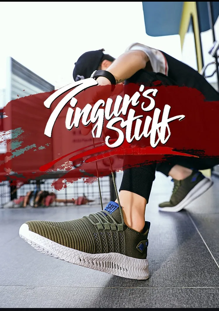 Men's Sneakers Shoes Lightweight Breathable Running Walking Yoga Sports Footwear Soft Sole Lace-up Shoes