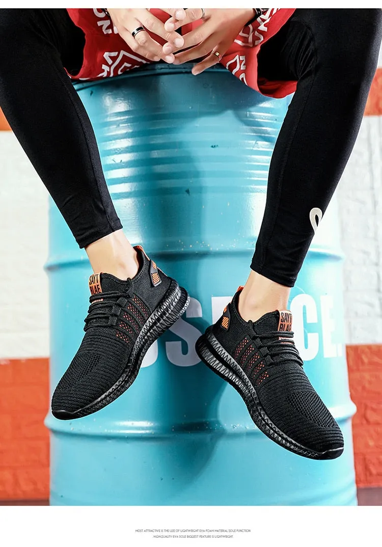 Men's Sneakers Shoes Lightweight Breathable Running Walking Yoga Sports Footwear Soft Sole Lace-up Shoes