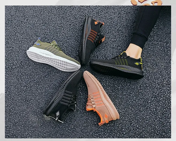 Men's Sneakers Shoes Lightweight Breathable Running Walking Yoga Sports Footwear Soft Sole Lace-up Shoes