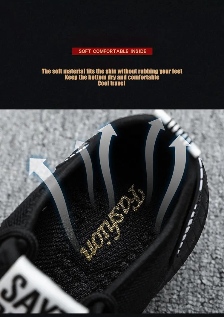 Men's Sneakers Shoes Lightweight Breathable Running Walking Yoga Sports Footwear Soft Sole Lace-up Shoes