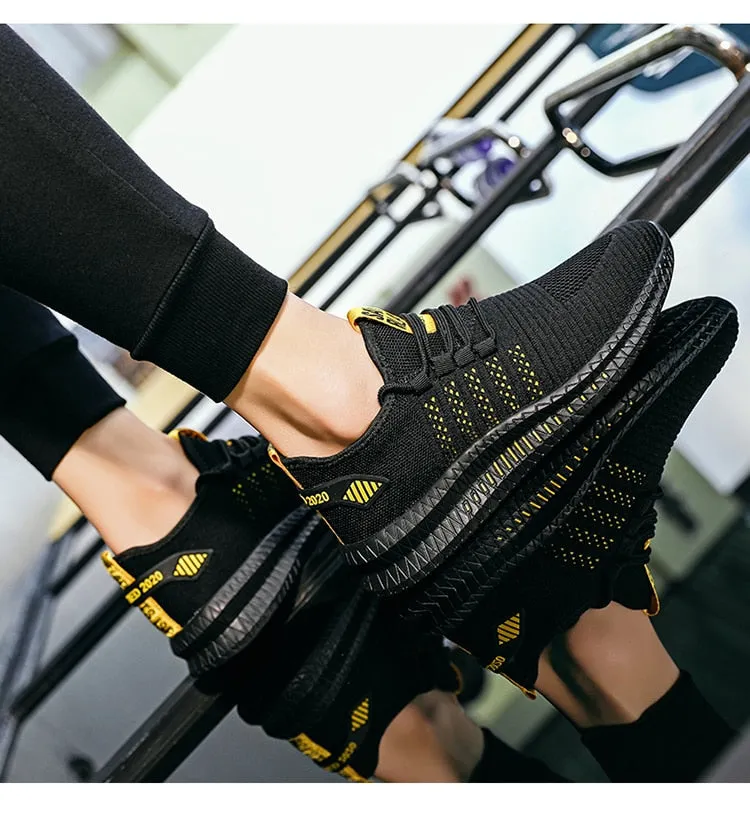 Men's Sneakers Shoes Lightweight Breathable Running Walking Yoga Sports Footwear Soft Sole Lace-up Shoes