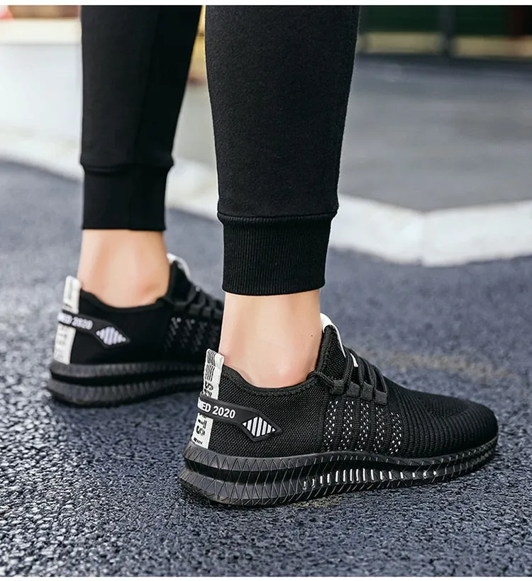 Men's Sneakers Shoes Lightweight Breathable Running Walking Yoga Sports Footwear Soft Sole Lace-up Shoes
