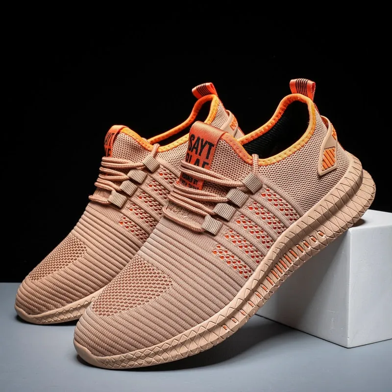 Men's Sneakers Shoes Lightweight Breathable Running Walking Yoga Sports Footwear Soft Sole Lace-up Shoes