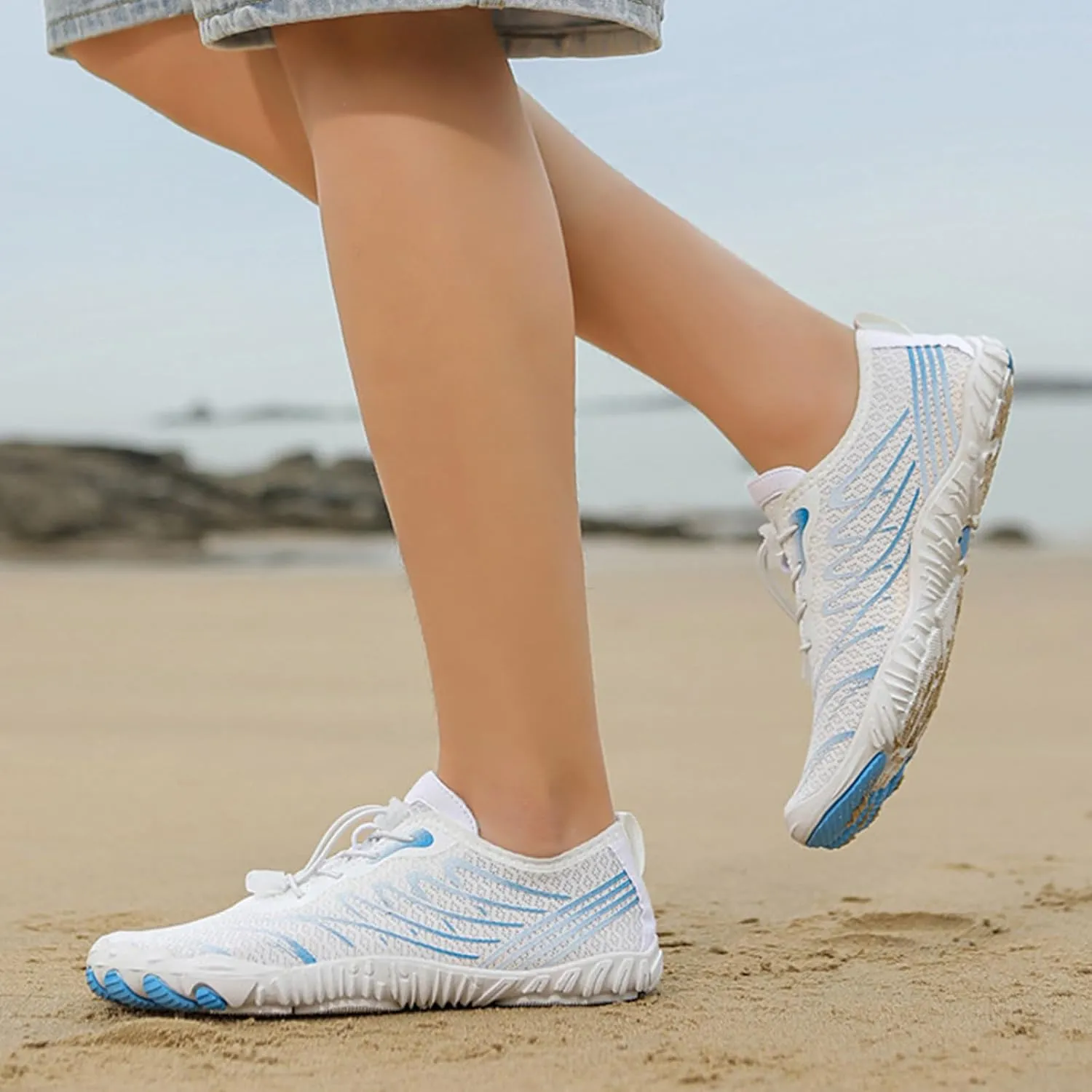 Non Slip Surfing Shoes for Men Women Barefoot Quick Drying Water Shoes Summer Breathable Outdoor Sneakers for Wading Boating Kayaking Hiking Climbing Comfy Beach Volleyball Shoe Laceless Women Men