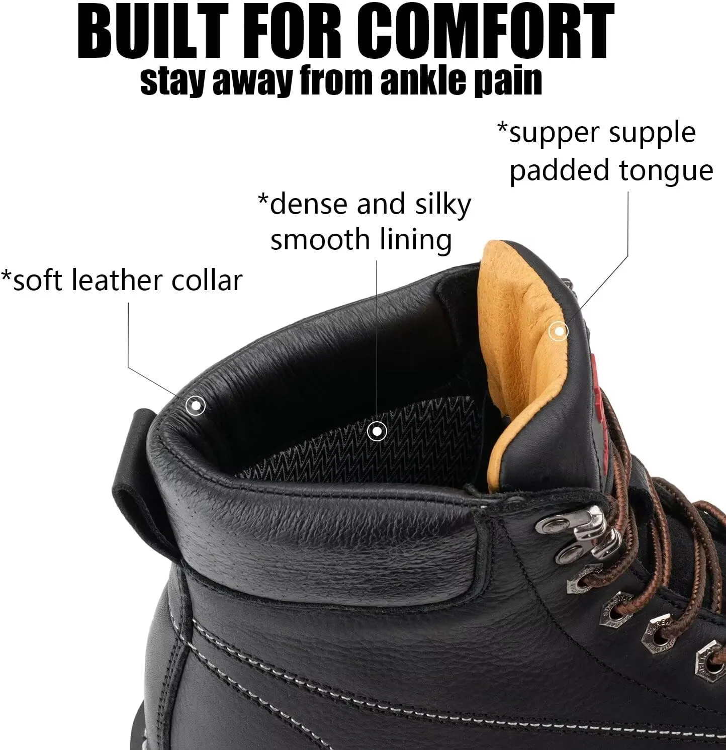 SUREWAY 6 Mens Heavy Duty Soft/Steel Toe Work Boots for Men,Goodyear Welt,Extremely Comfortable Durable Proved,Oil/Slip Resistant,Thicker Leather,Wedge Sole,EH Safety Industrial Construction Boots