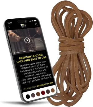 TOFL Logger Style Leather Boot Laces | 108 inch long | Comes in 1 or 3 Pairs