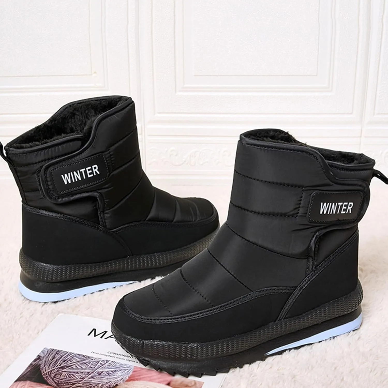 Womens Winter Boots Waterproof Insulated,Casual Lightweight Warm Fur Lined Snow Boots Women,Slip Resistant Trekking Winter Hiking Boots Women